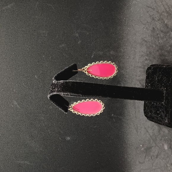 Unbranded pink red bronze tone dangle earrings - Picture 3 of 3